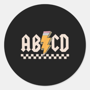Adesivo Redondo Abcd De Volta à Sala Primeiro Dia De Volta às Aula