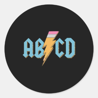 Adesivo Redondo Abcd Pencil Lightning Rock'n Reverter Professor
