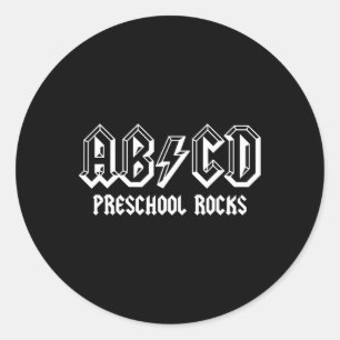 Adesivo Redondo Abcd Rocks Volta às Aulas Pré-escola Rocks Profess