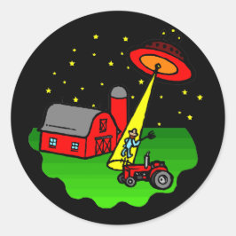 Adesivo Redondo Abdução de Alienígenas para agricultores