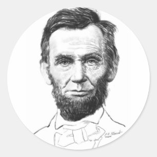 Adesivo Redondo Abe Lincoln