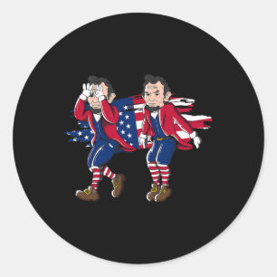 Adesivo Redondo Abe Lincoln Griddy American Flag 4 De Julho