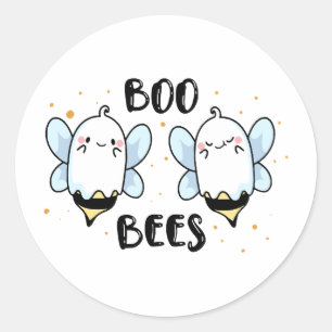 Adesivo Redondo Abejas Fantasmas Lindas - Halloween Divertido em b
