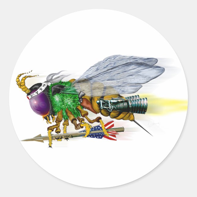 Adesivo Redondo Abelha de assassino internacional - LaRue (Frente)