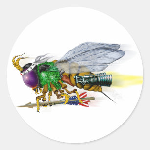 Adesivo Redondo Abelha de assassino internacional - LaRue