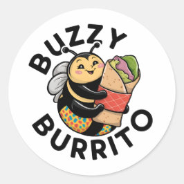Adesivo Redondo Abelha de Burrito Engraçada e Zumbidora