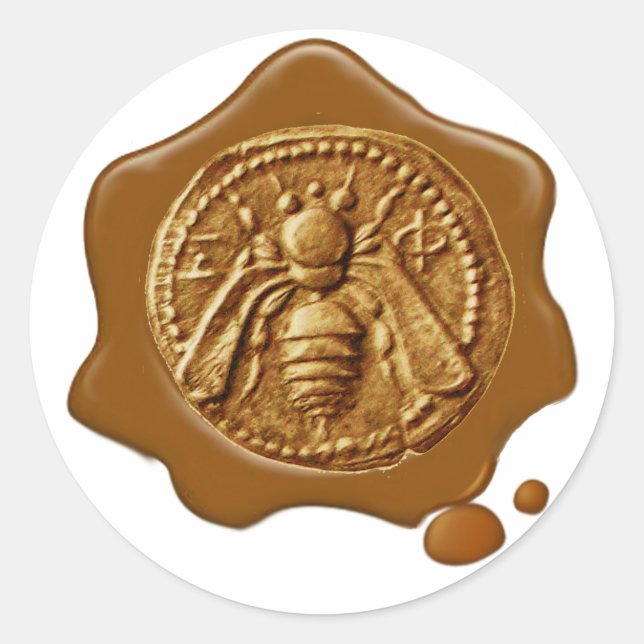 ADESIVO REDONDO ABELHA DE MEL, APOSTA DE MADEIRA DE MADEIRA (Frente)