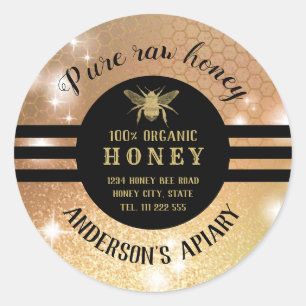 Adesivo Redondo Abelha de vintage-trendage-sparkle