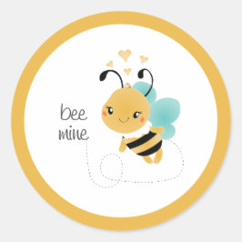 Adesivo Redondo Abelha Mina Bumblebee Amarelo