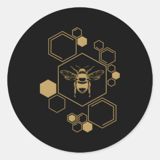 Adesivo Redondo Abelhas Beekeeg Honeycomb Abelhas De Abelhas