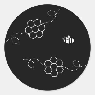 Adesivo Redondo Abelhas Causas Minimalistas De Abelhas E Cobras Pr