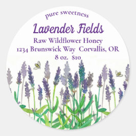 Adesivo Redondo Abelhas De lavanda Mel Para Venda