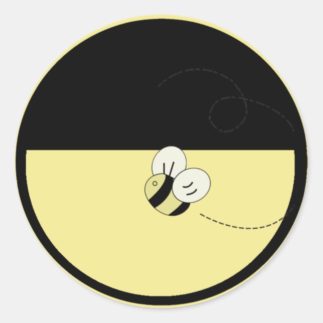 Adesivo Redondo Abelhas de madeira de carneiro Feliz (Frente)