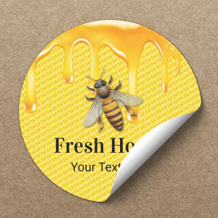Adesivo Redondo Abelhas frescas e apicultores apiários de mel