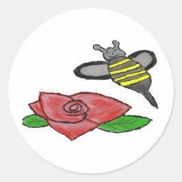 Adesivo Redondo Abelhas rosas Pretas Amarelas