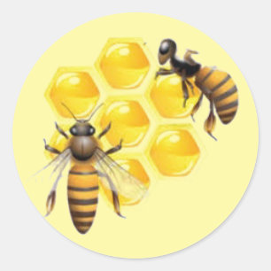 Adesivo Redondo Abelhas sobre selas de envelopes de Honeycomb