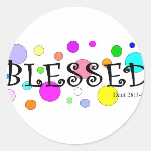 Adesivo Redondo abençoado colorida