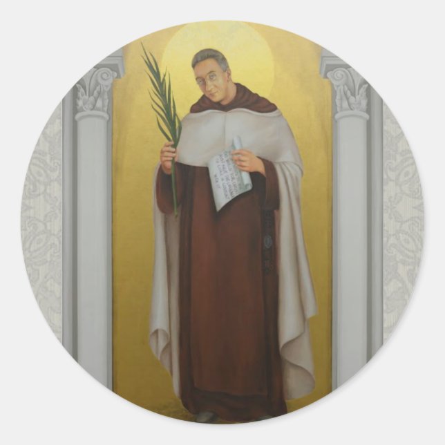 Adesivo Redondo Abençoado Titus Brandsma Carmelite Santos Priest (Frente)