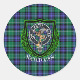 Adesivo Redondo Abercrombie Scottish Clan Tartan & Crest