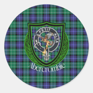 Adesivo Redondo Abercrombie Scottish Clan Tartan & Crest