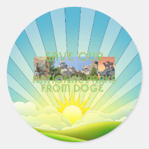 Adesivo Redondo ABH Save National Parks from Doge