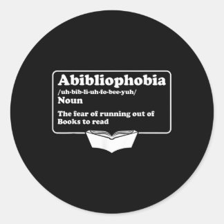 Adesivo Redondo Abibliofobia Bibliofilia Medo Ler bibliófilo B