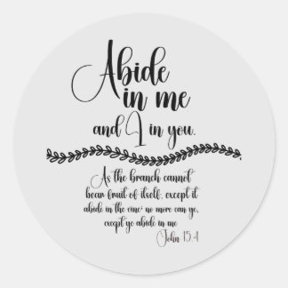 Adesivo Redondo Abide in Me KJV Bíblia Verse