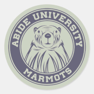 Adesivo Redondo Abide University Marmots Classic Round Sticker