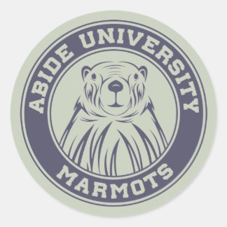 Adesivo Redondo Abide University Marmots Classic Round Sticker