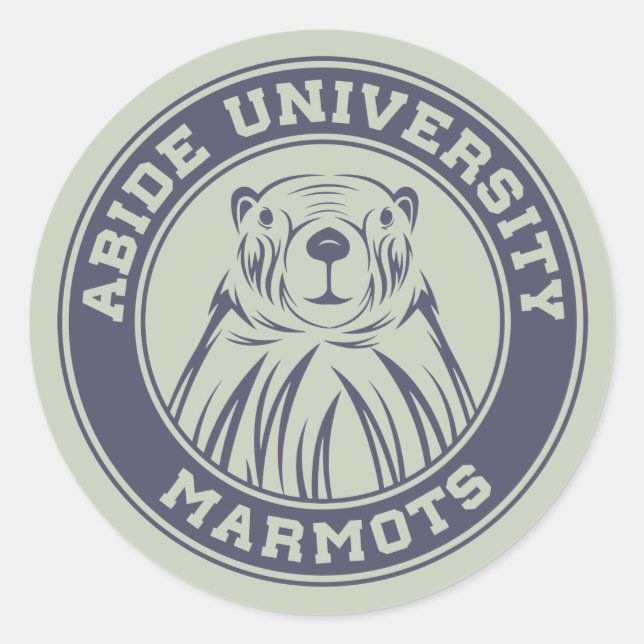 Adesivo Redondo Abide University Marmots Classic Round Sticker (Frente)