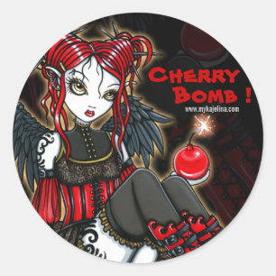 Adesivo Redondo "Abigail" Gothic Cherrybomba Angel Stickers