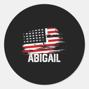 Adesivo Redondo Abigail U Flag Personalizado Em 4 De Julho Abigail