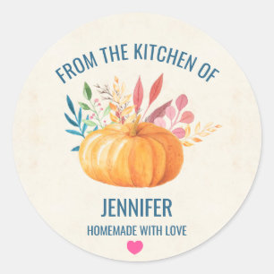 Adesivo Redondo Abóbora alaranjada da cozinha de