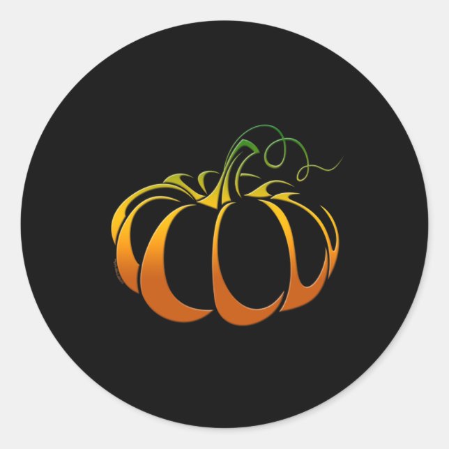 Adesivo Redondo Abóbora bonito em tons de outono (Frente)