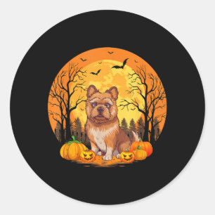 Adesivo Redondo Abóbora Com Fantasias Divertidas de Halloween Brux
