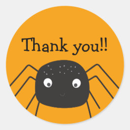 Adesivo Redondo Abóbora-de-aranha branca laranja Obrigado