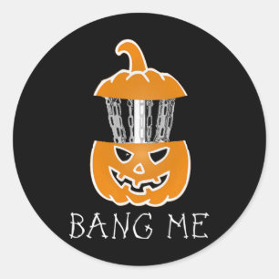 Adesivo Redondo Abóbora de Golfe de Disco de Halloween Ng Me Ske
