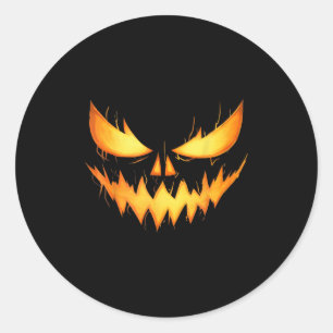 Adesivo Redondo Abóbora de Halloween Cara de Abobora Jack O Lanter