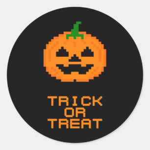 ADESIVO REDONDO ABÓBORA DE HALLOWEEN - DOCE OU TRAVESSURA