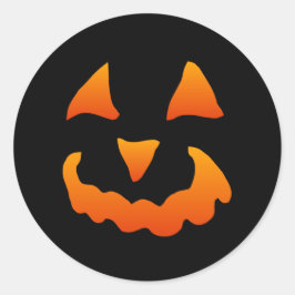 Adesivo Redondo Abóbora de Halloween Laranja e Preta