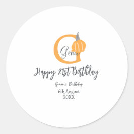 Adesivo Redondo Abóbora-de-laranja no outono 21 rua cinza queda pa