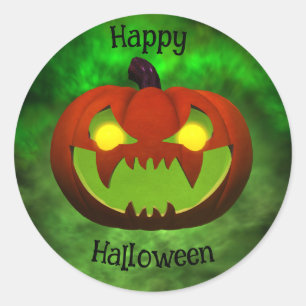 Adesivo Redondo Abóbora de Mau de Spookie