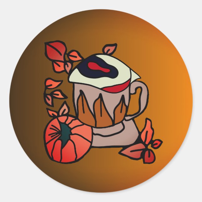 Adesivo Redondo Abóbora e Víblias de Olhos Rebatíveis (Frente)