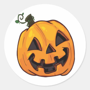 Adesivo Redondo Abóbora engraçada de Halloween