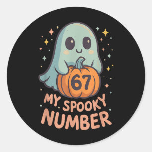 Adesivo Redondo Abóbora Fantasma Kawaii Fofa 67 Meme Matemática Di