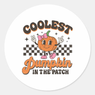 Adesivo Redondo Abóbora Mais Fresca No Patch Halloween Para