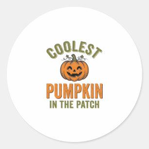 Adesivo Redondo Abóbora Mais Legal no Patch Vintage Des Halloween