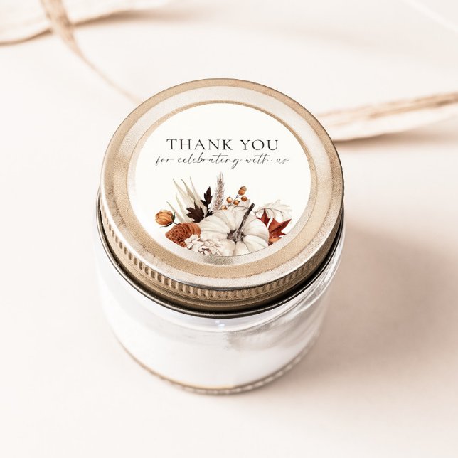 Adesivo Redondo Abóbora Neutra para se Apaixonar no Outono (Criador carregado)