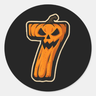 Adesivo Redondo Abóbora Número 7 67 Meme Casal Casamento Halloween