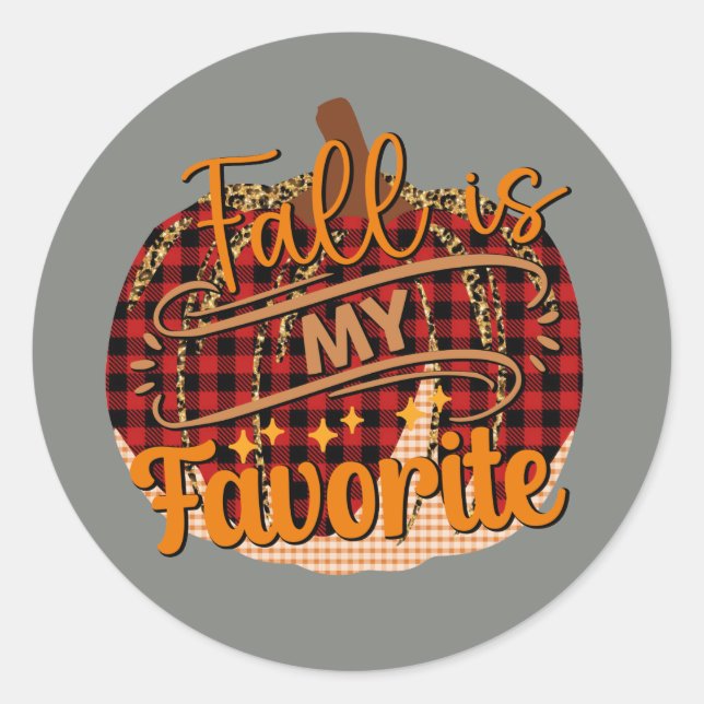 Adesivo Redondo Abóbora sazonal de queda feliz (Frente)